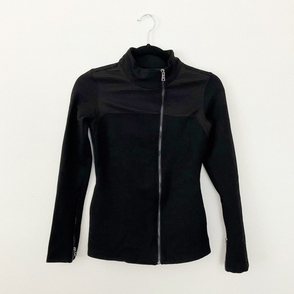 the base | ponte knit asymmetrical zip jacket - Picture 3 of 6